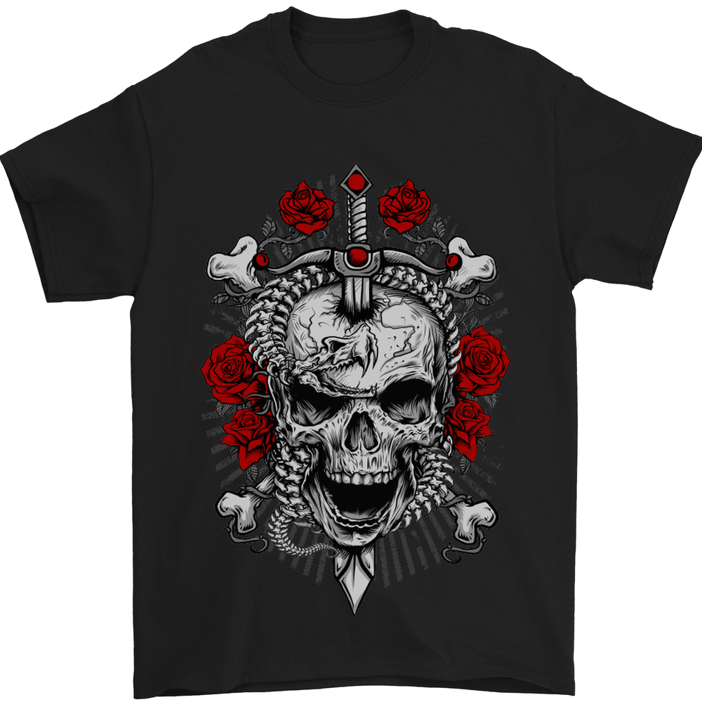 Rebellion Skull Biker Heavy Metal Rock Music Mens T-Shirt 100% Cotton