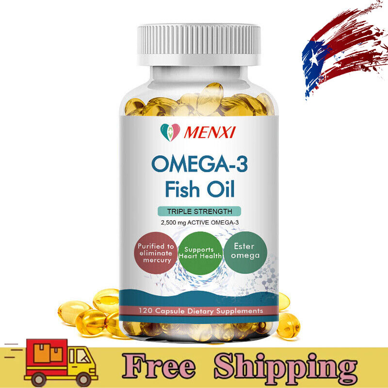 Triple Strength Omega 3 Fish Oil 2500mg EPA DHA 120 Caps High Potency