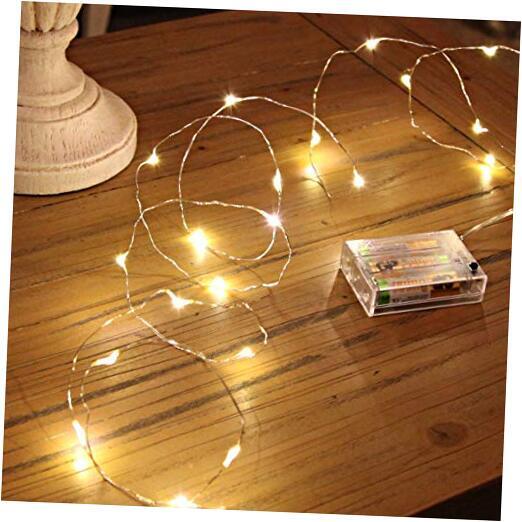 Battery-Powered Warm White LED Fairy Lights - 1 Pack