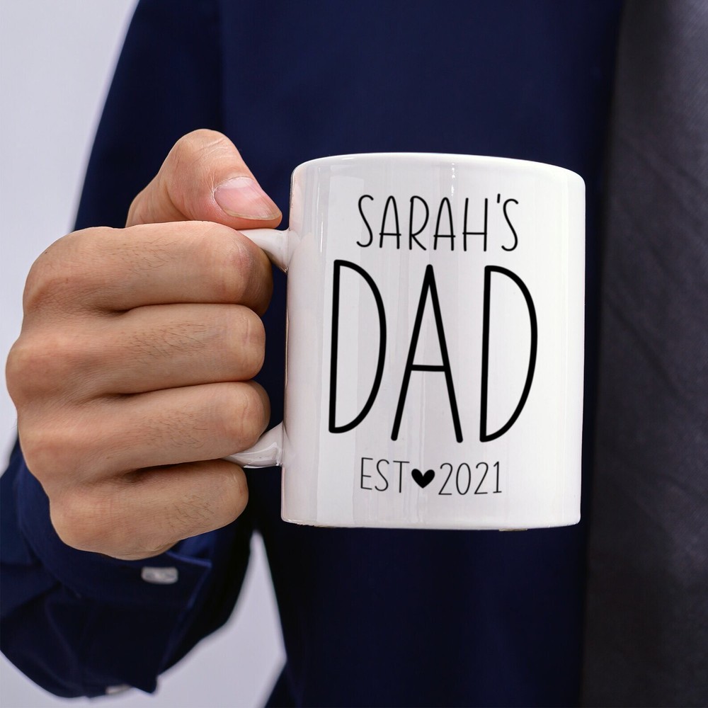 Best Dad Est. 2021 Coffee Mug - Personalized First Father's Day Gift for New Dads