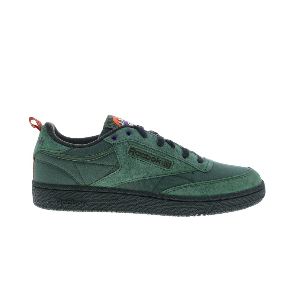 Reebok Club C 85 Mens Green Suede Lifestyle Sneakers