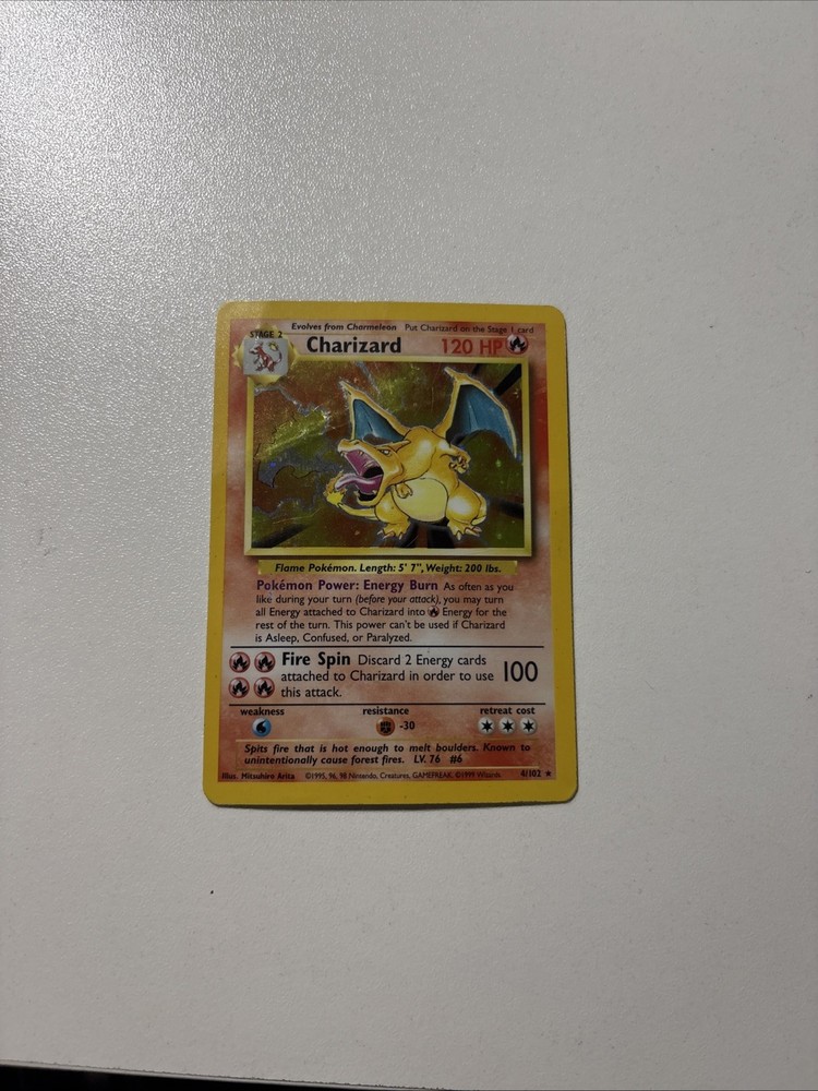Charizard 4/102 Holo Rare – 1999 Base Set Pokémon Card –   SOLD AS IS IN PICS