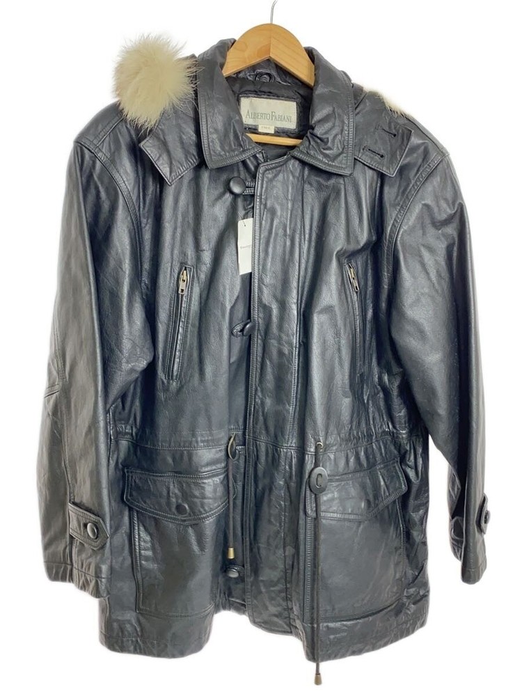Leather Jacket Blouson/Free/Cowhide/Blk 8922