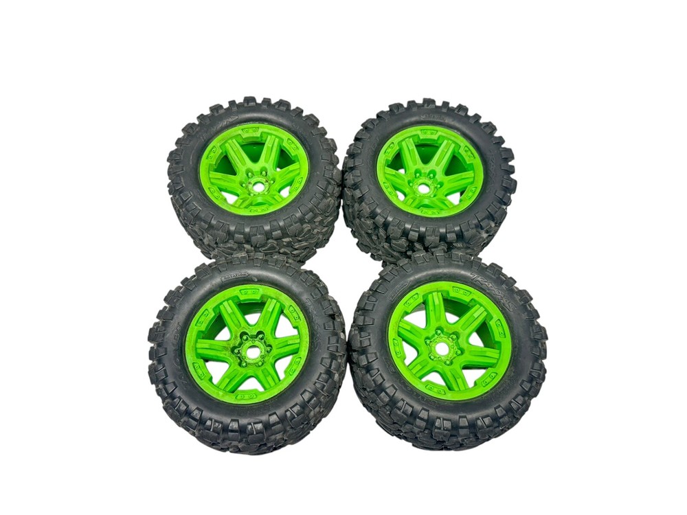 Traxxas E-Revo VXL Talon EXT Tires W Green 17mm Wheels Set Of 4 #14810