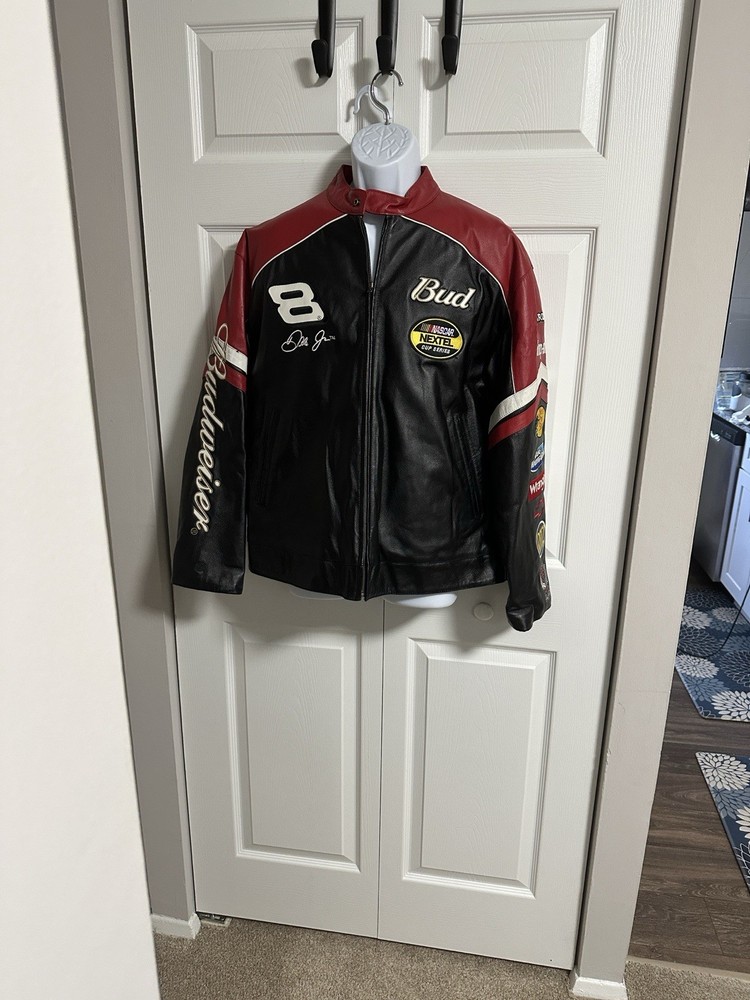 NASCAR Wilsons Leather Jacket Mens Size M Dale Earnhardt Jr Chase Authentics *