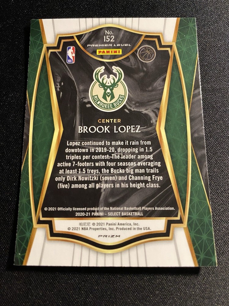 2021 NBA Select Basketball Premier Level Prizm Brook Lopez Retail Blue Silver