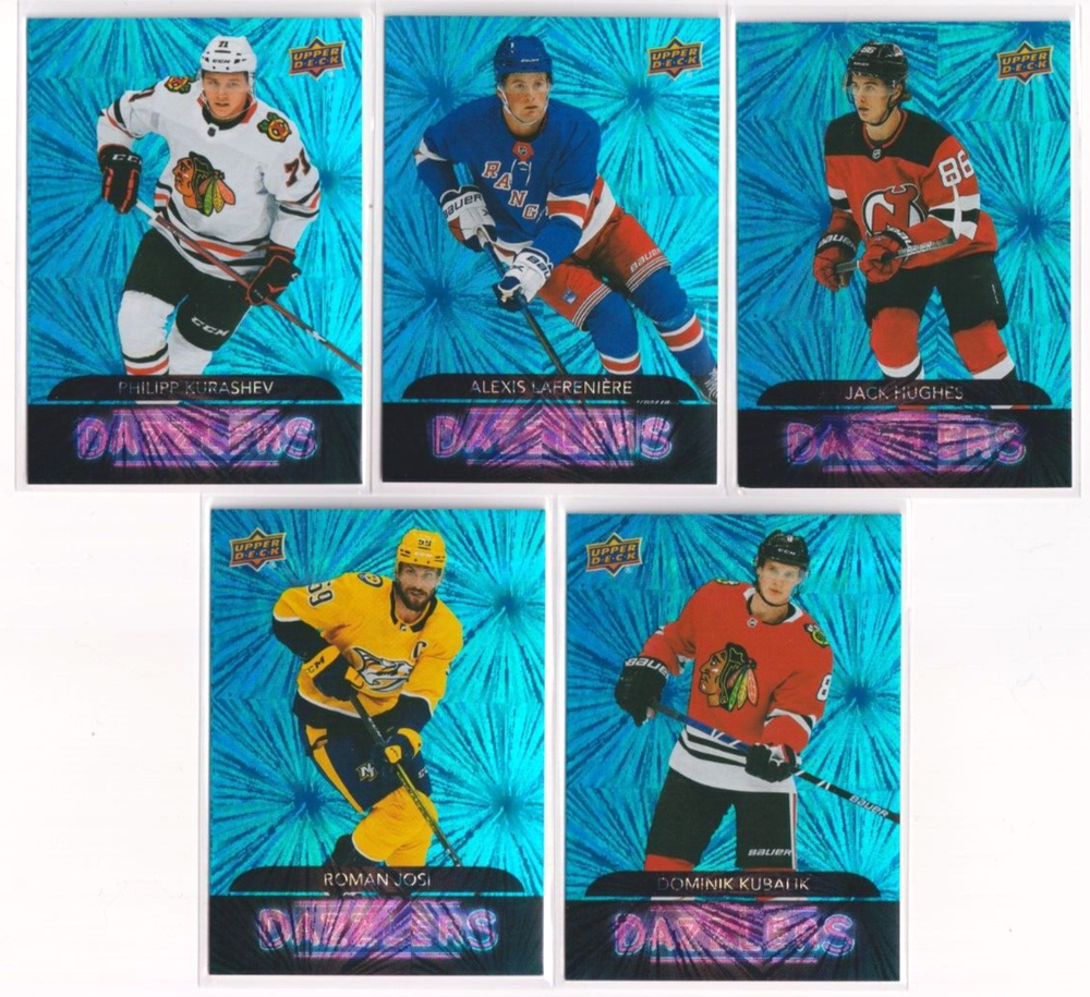 2020-21 UD Series 2 Dazzlers Blue Philipp Kurashev Blackhawks Hockey Card
