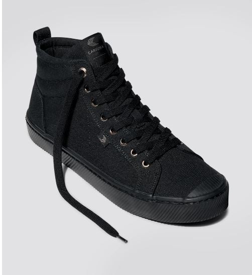 Cariuma OCA High Top Canvas Sneaker Shoes Lace-Up All Black Unisex W10.5 M9