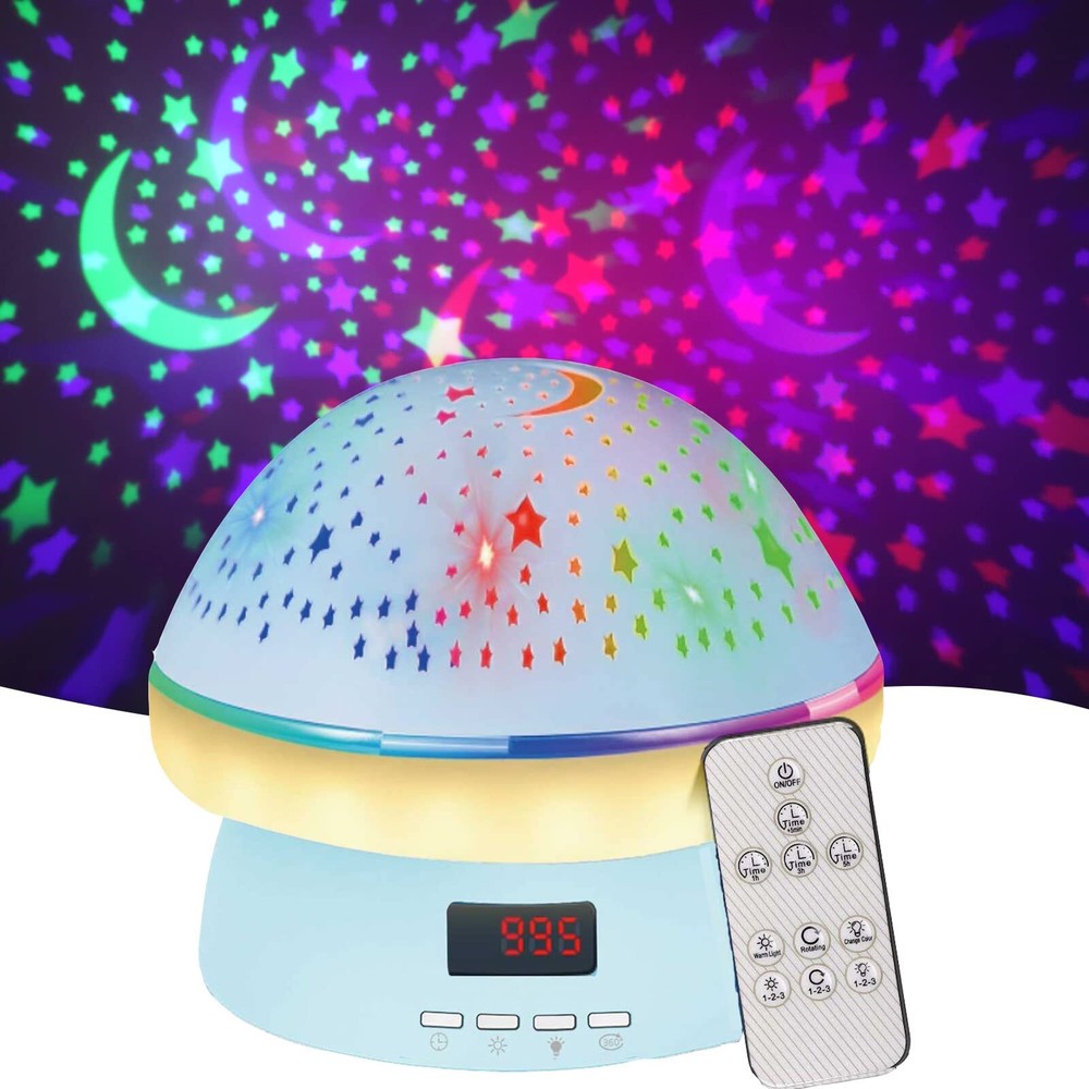 Starry Sky Rotating Star Projector Night Light with Remote and Timer