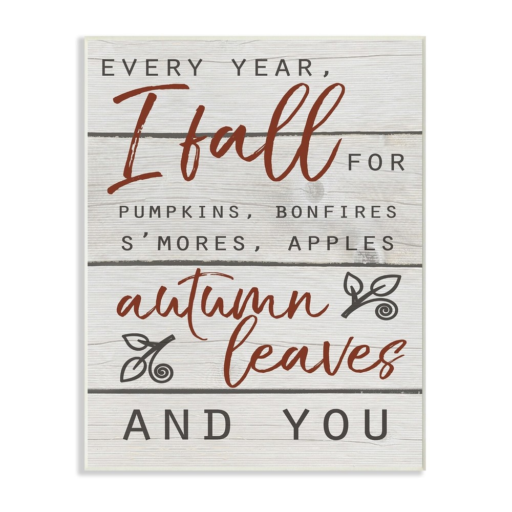 Stupell Every Year I Fall For You Red and Grey Typography  10 x 15