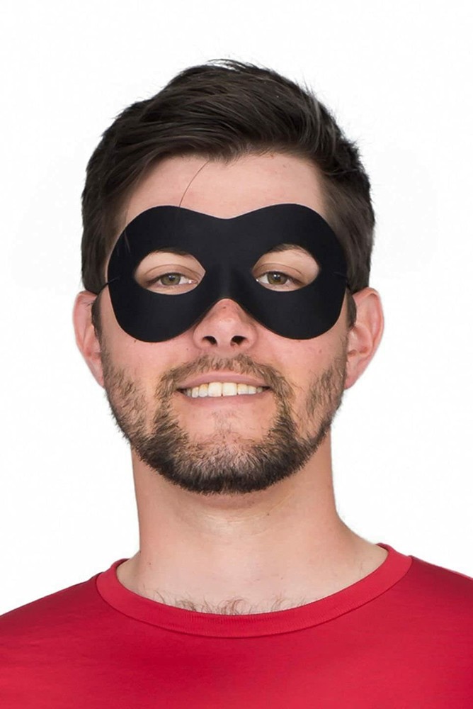 Adult Unisex Superhero Black Eye Mask Halloween Cosplay Costume Accessory