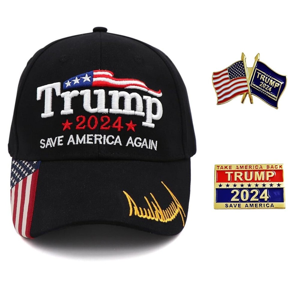 Trump 2024 Hat with Pin for President Take America Back USA Embroidery Adjust...