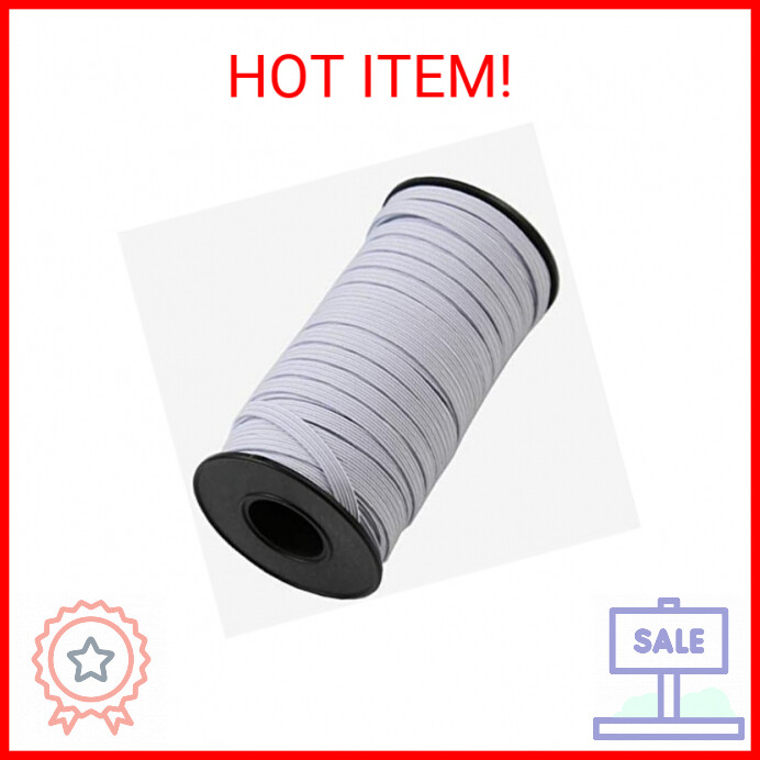 White 1/4 Inch Braided Elastic Cord – 144 Yards for Crafting and Sewing