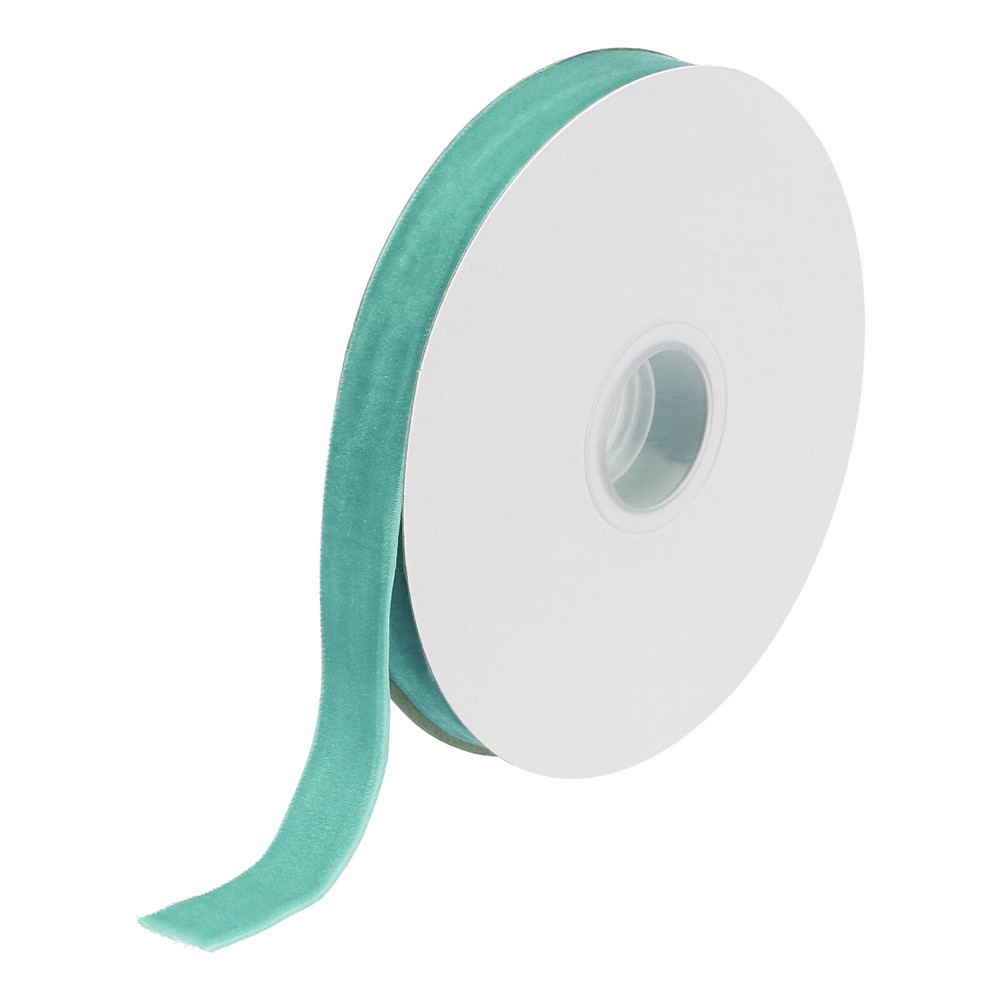 Velvet Ribbon 5/8 Inch x 10 Yard Single Face Spool Silky Velvet Fabric Lake Blue
