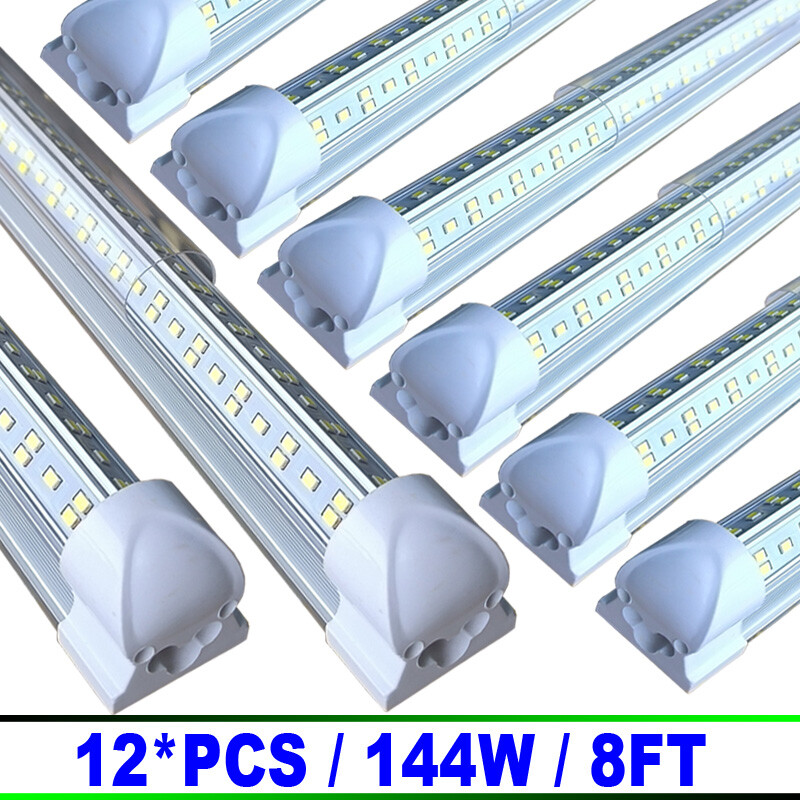 12/Pc 144W 8 ft led shop light LED Shop Lights Fixture Tube Strip Ceiling Lights