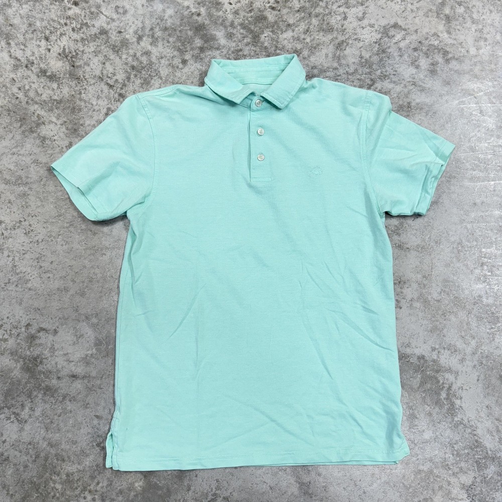 Southern Tide Polo Shirt Mens Small Green Solid 100% Cotton Casual Short Sleeve