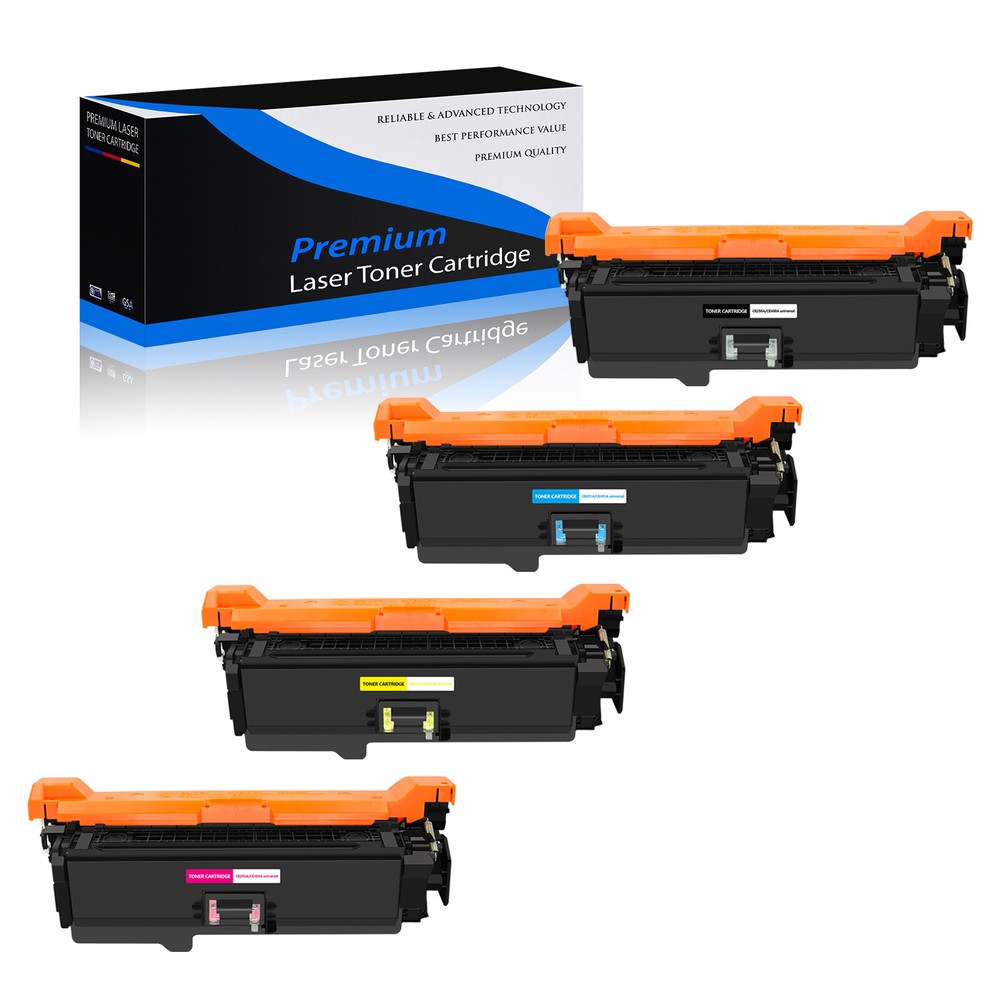 4PK High Yield CE250A 504A BK C Y M Toner for HP Color LaserJet CP3525x CP3530