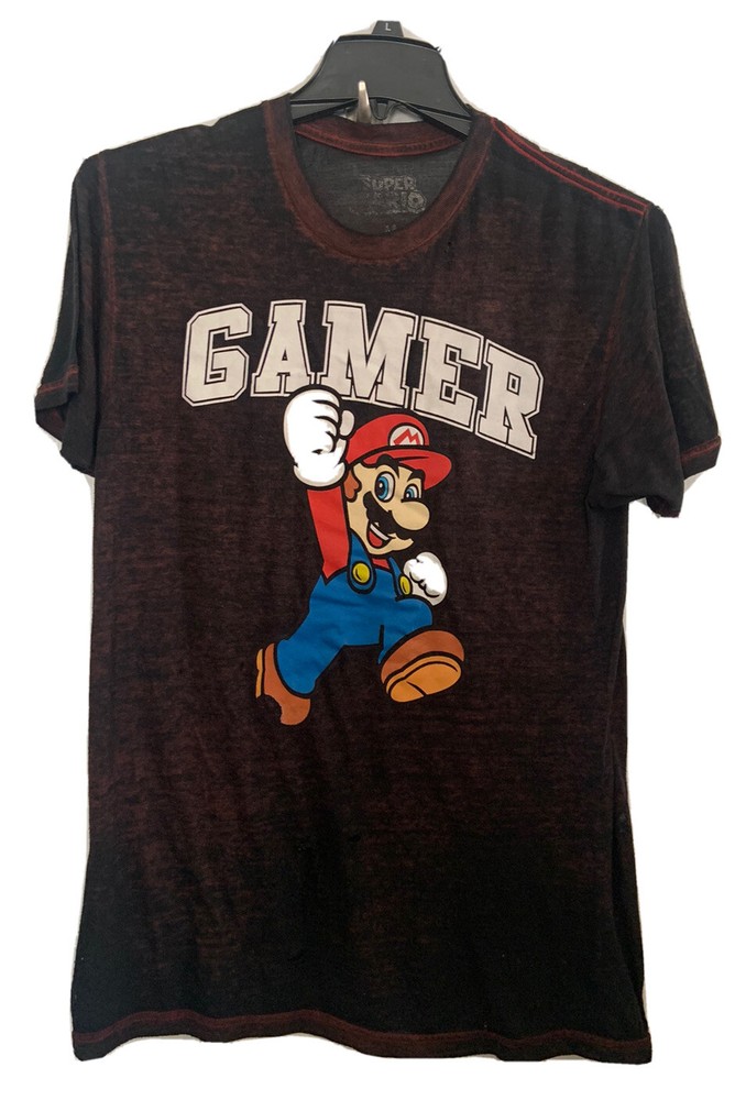 Super Mario Bros Nintendo Gamer Characters Graphic Video Game T-Shirt M