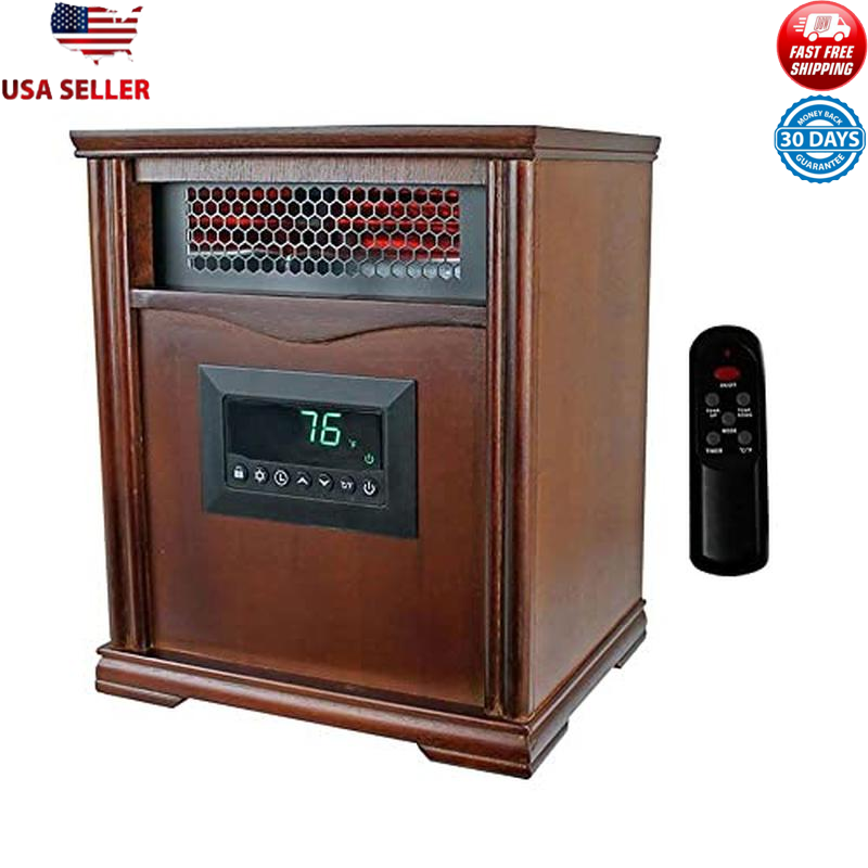 1500W Portable Infrared Quartz Space Heater W/ Remote Control Indoor Durable New