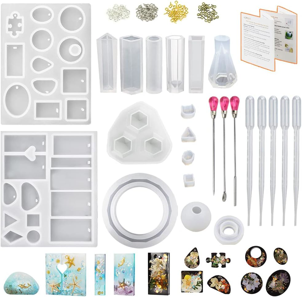 LET'S RESIN Resin Jewelry Molds for Beginners,16Pcs Resin Jewelry Making Kit for