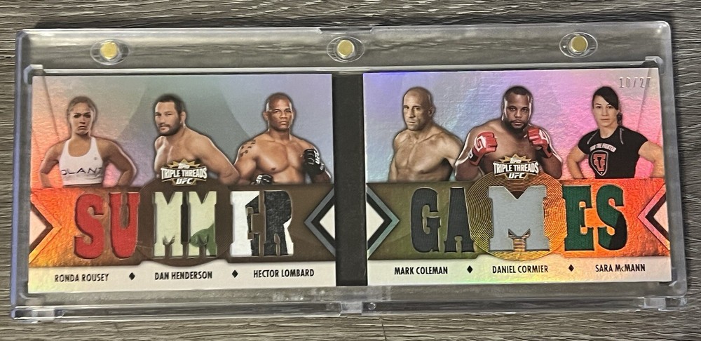 2013 Topps UFC Knockout Triple Threads Booklet /27 Rousey Cormier 