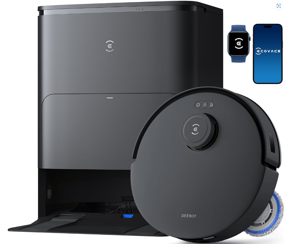 ECOVACS DEEBOT T30S Robot Vacuum and Mop with Self-Emptying Station in Black