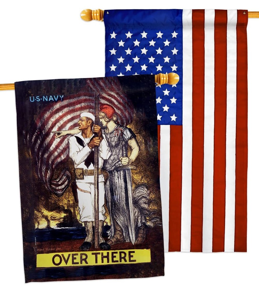 USBrotherhood Over There House Flag Pack Armed Forces Navy USN Seabee United ...