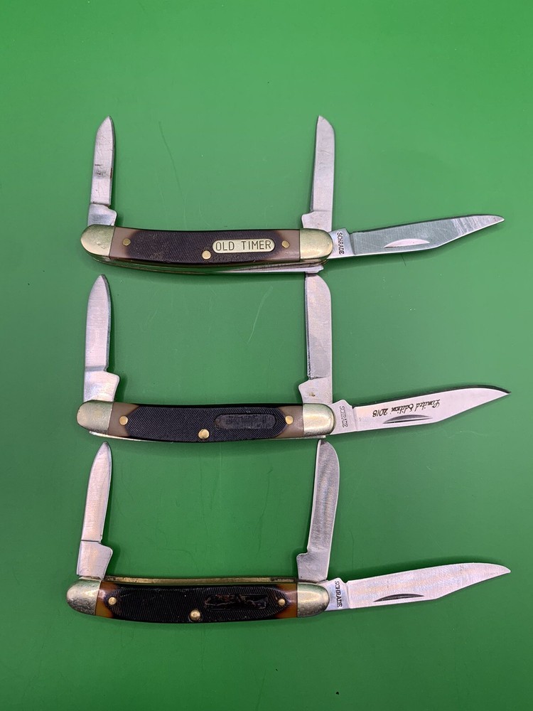 Lot Of 3 Schrade Old Timer 108OT Pocket Knives