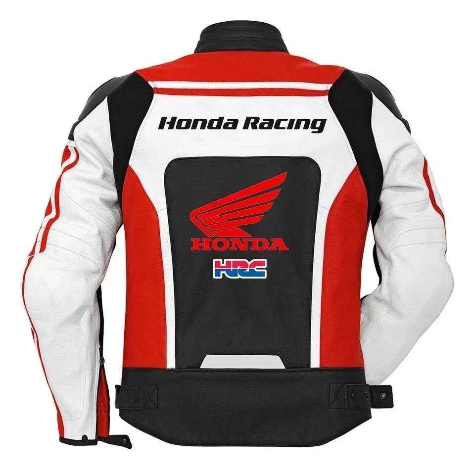 Honda Racing Motorcycle Sports Cowhide Leather Jacket for Riders