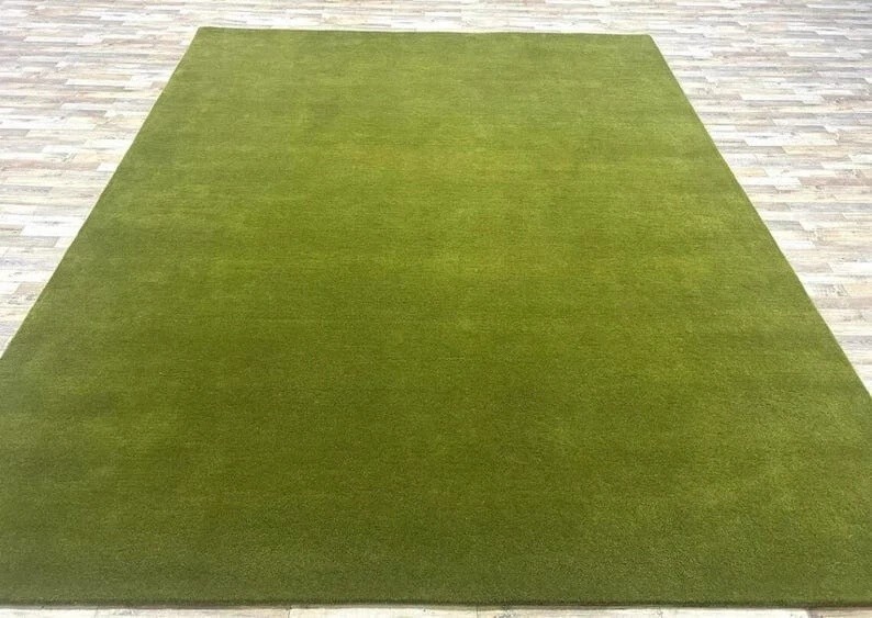 Premium Green colour 100 % NZ Wool Hand-Tufted Home Living Room Bedroom Area Rug