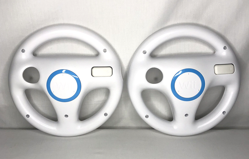2x Genuine OEM Mario Kart Racing Steering Wheels- Nintendo Wii - Game Controller