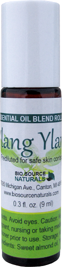 Ylang Ylang Pure Essential Oil Roll-On 0.3 fl oz Amber Glass Bottle