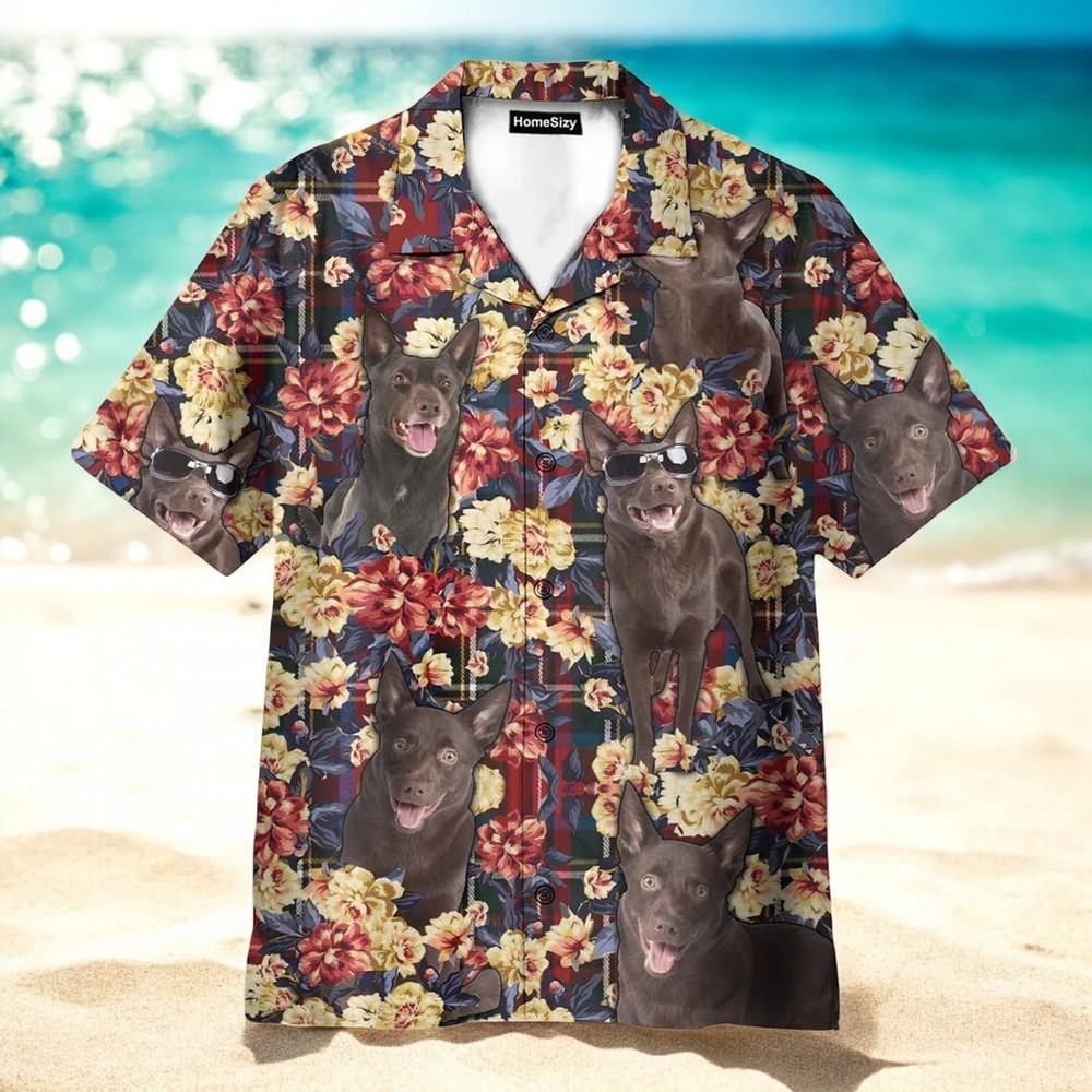 Australian Kelpie Red Plaid Hawaiian Shirt for Dog Lovers