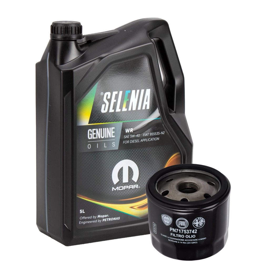 5L Genuine Petronas Selenia Engine Oil 5W40 WR + Fiat Oil Filter 71753742 9.55535-N2