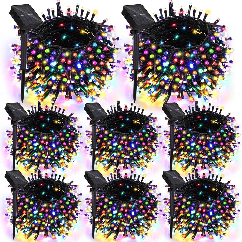 8 Sets Christmas Solar String Light Outdoor Waterproof 39 ft 100 Led Solar Po...