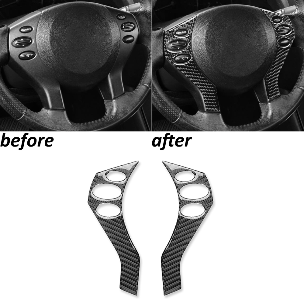 Premium Real Carbon Fiber Steering Wheel Trim for 2008-2012 Nissan Altima & Teana