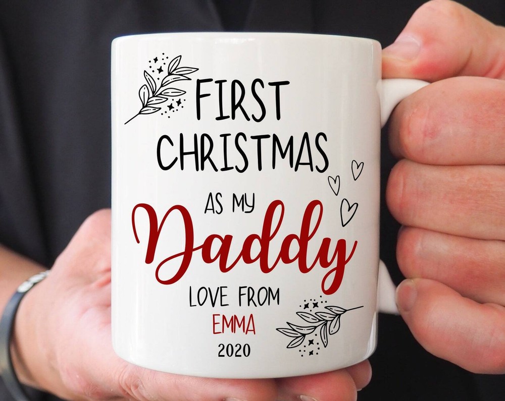 First Christmas Dad Mug Gift - New Daddy Coffee Cup Present for Dadd