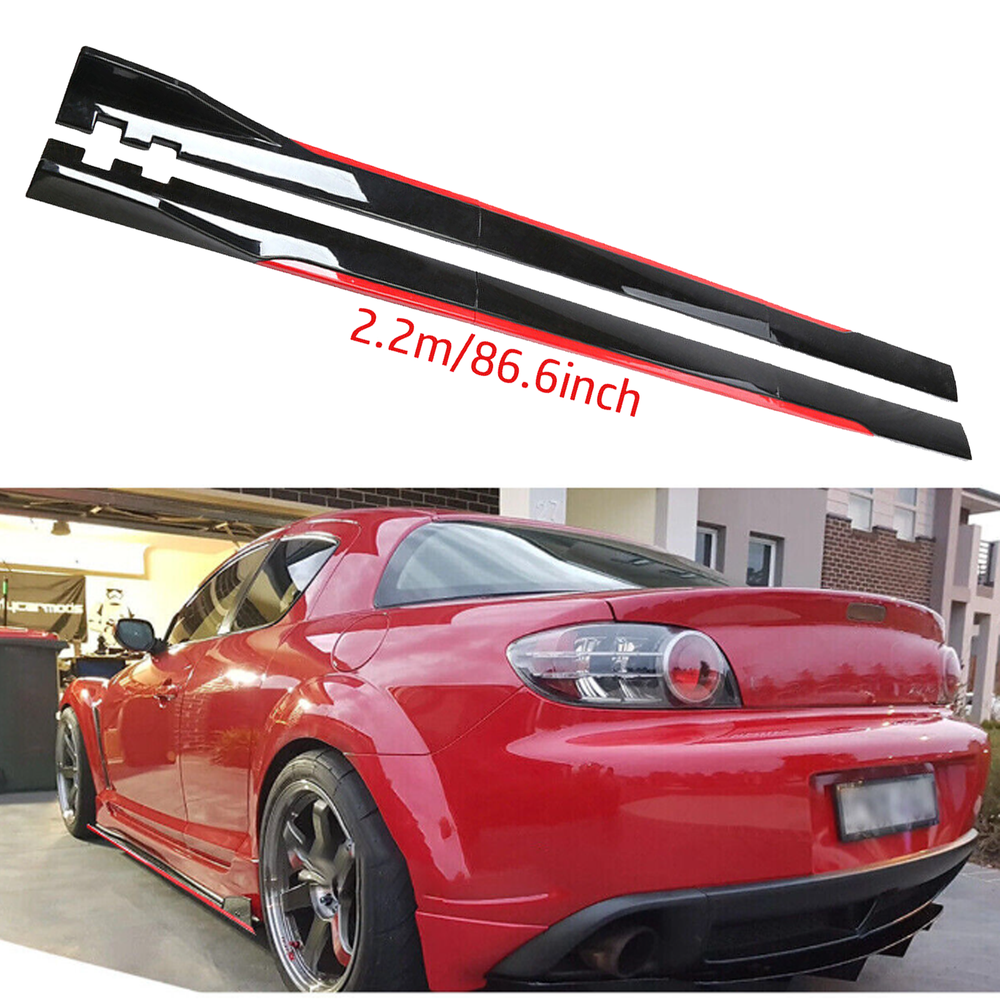 For Mazda RX-8 RX8 Side Skirt Extension Body Kit Splitter Spoiler Glossy Black