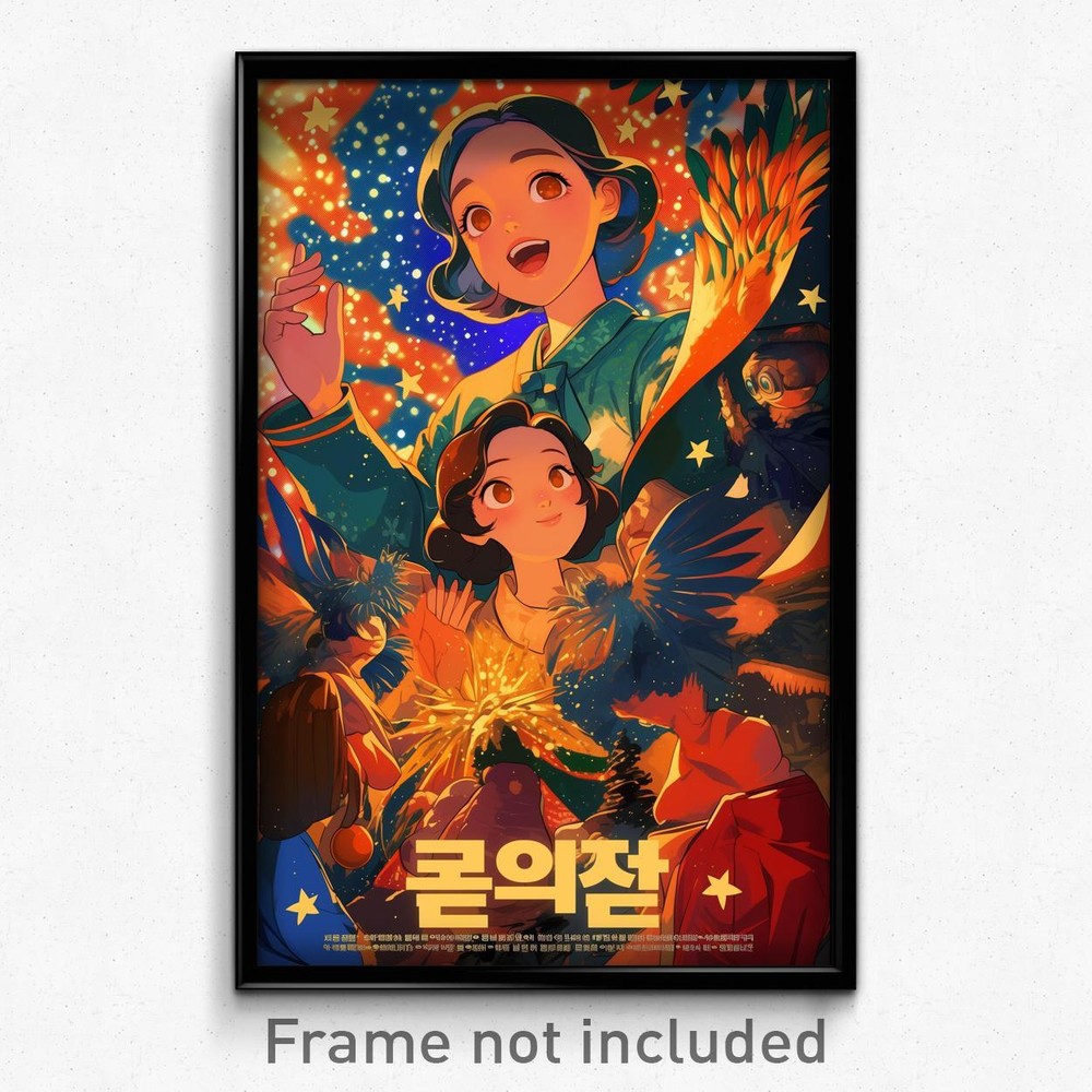 Vintage Korean Movie Poster Art Print - Gorgeous Christmas Retro Film