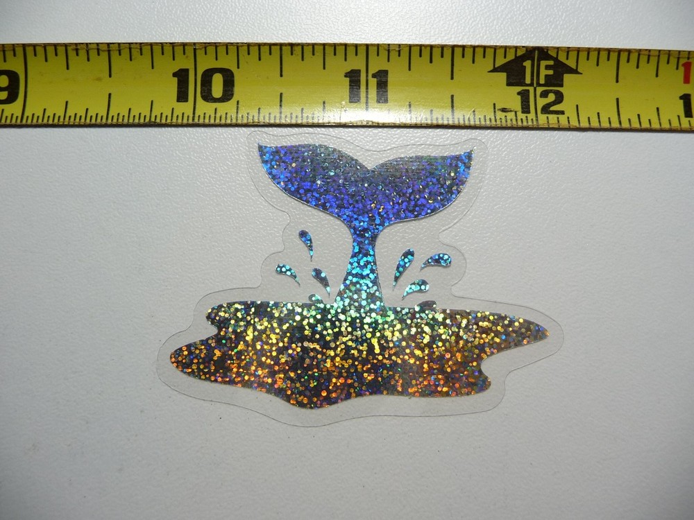 Holographic Whale Tail Sticker Ocean Life Sparkle Decal