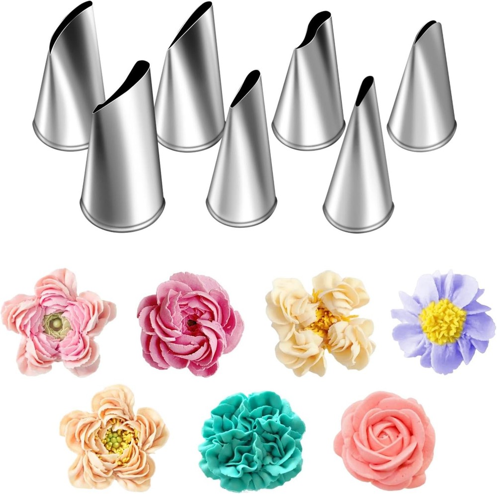 Stainless Steel Fondant Rose Piping Tips Set for Cake Decorating