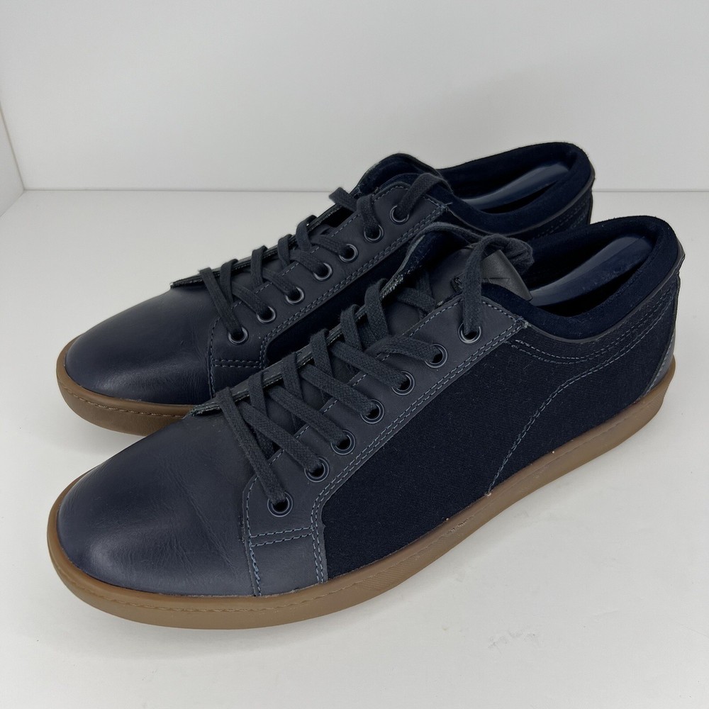 ALDO Mens Size 12 Two-Tone Navy Suede Faux Leather Casual Loafers