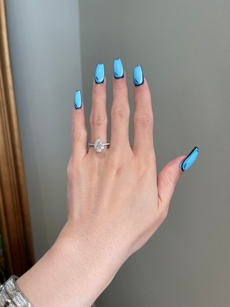 2.5mm Pear & Round Hidden Halo Art Deco Ring in 925 Silver