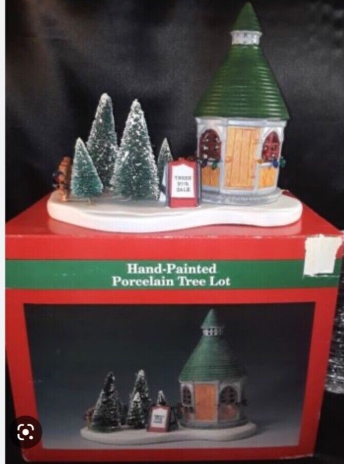 1992 Lemax Dickensville Village Tree Lot Christmas Trees For Sale 23062-image