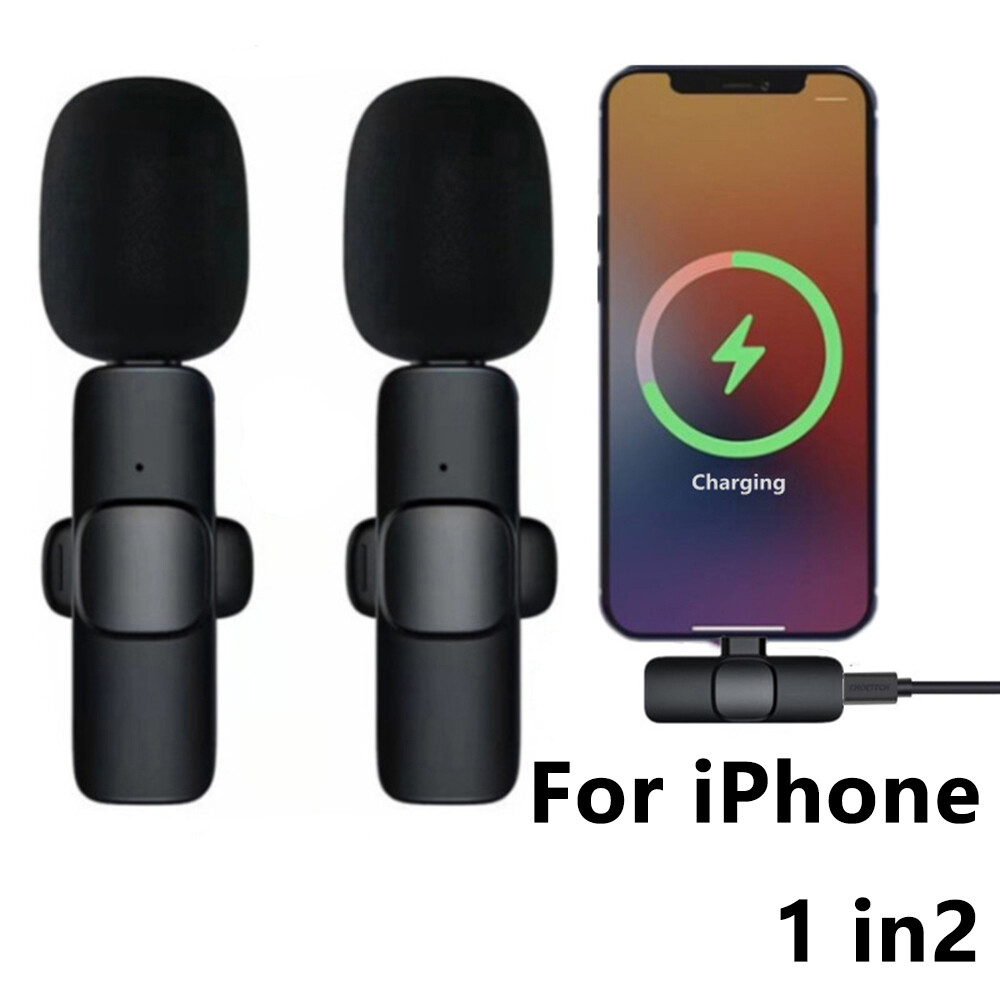 Mini Lavalier Microphone Wireless Audio Recording with Phone Charging Lapel Mic