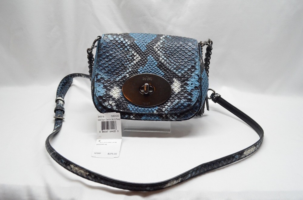 Coach Blue Python Snakeskin Bag 34516 - Luxury Handbag $375 MSRP