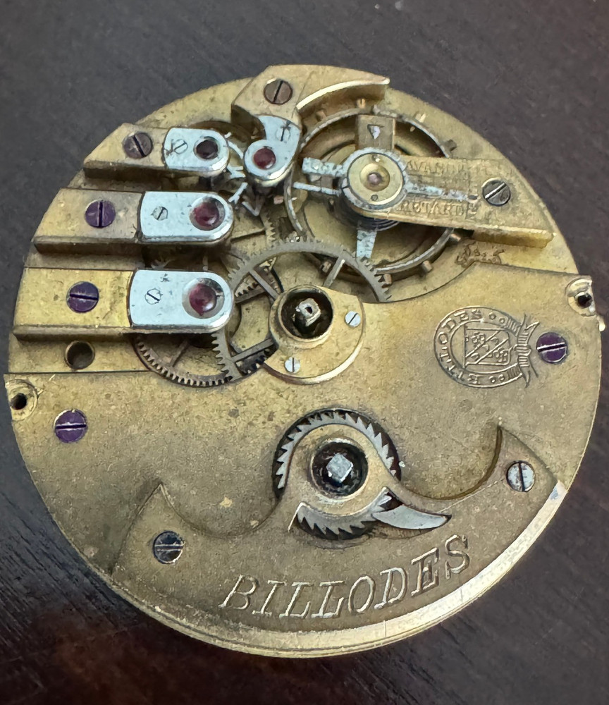 Vintage 45Mm Billodes Zenith Pocket Watch Movement Running Great Fancy Dial