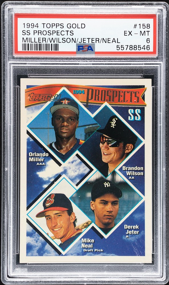 1994 Topps Prospects Derek Jeter Orlando Miller Brandon Wilson #158 Gold Baseball Card