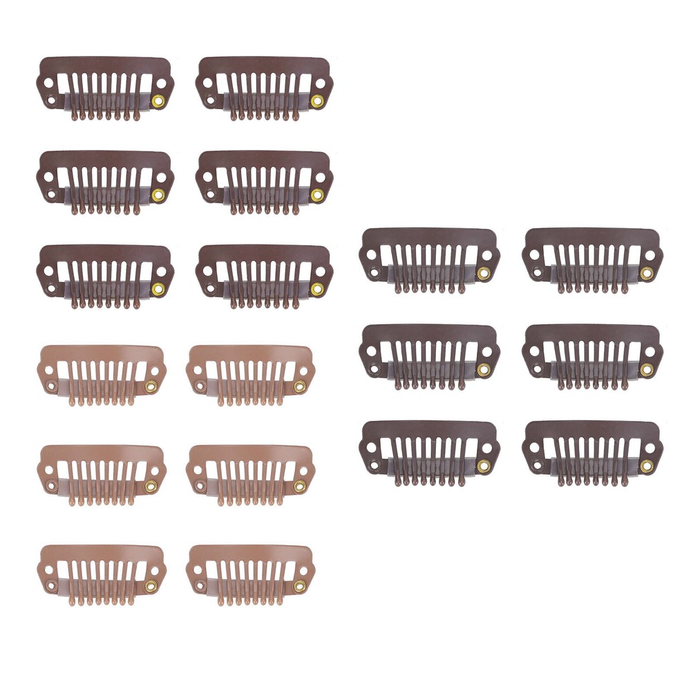 50pcs Stainless Steel 8-Tip Wig Clips with Rubber Grip for Secure Hold