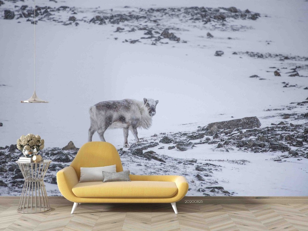 3D Snow Mountain Animal Landscape Wall Murals Wallpaper Murals Wall Sticker